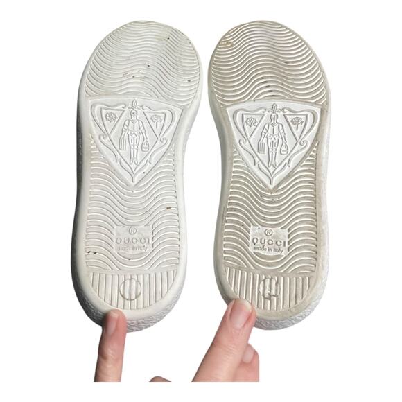 Gucci Ace Bee Sneakers Size 38 White Leather Red/Green Snake Heel w/ Box, Extras - Picture 13 of 16